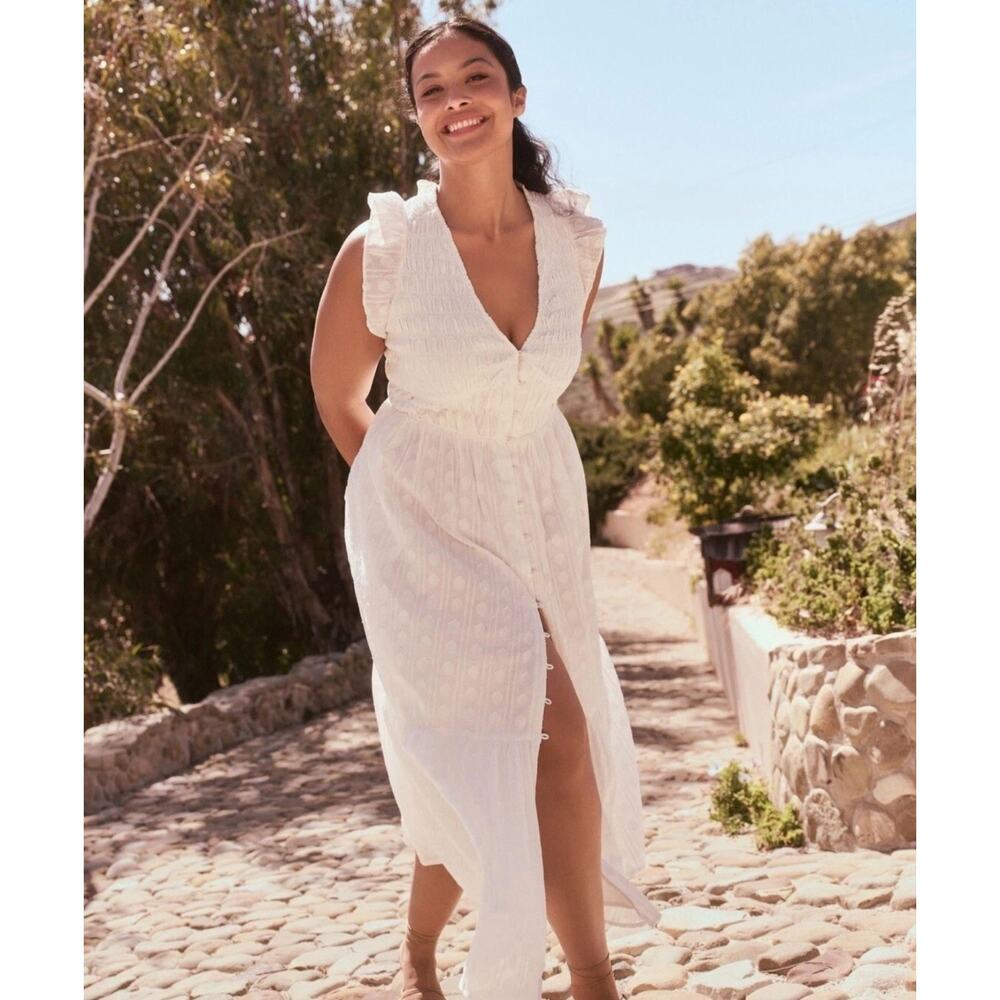 Anthropologie The Peregrine White Maxi Dress NOWT - Picture 4 of 13
